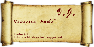 Vidovics Jenő névjegykártya